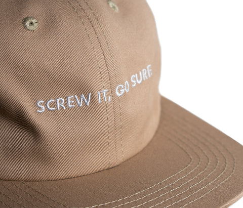 SCREW IT, GO SURF Snapback hat - Khaki